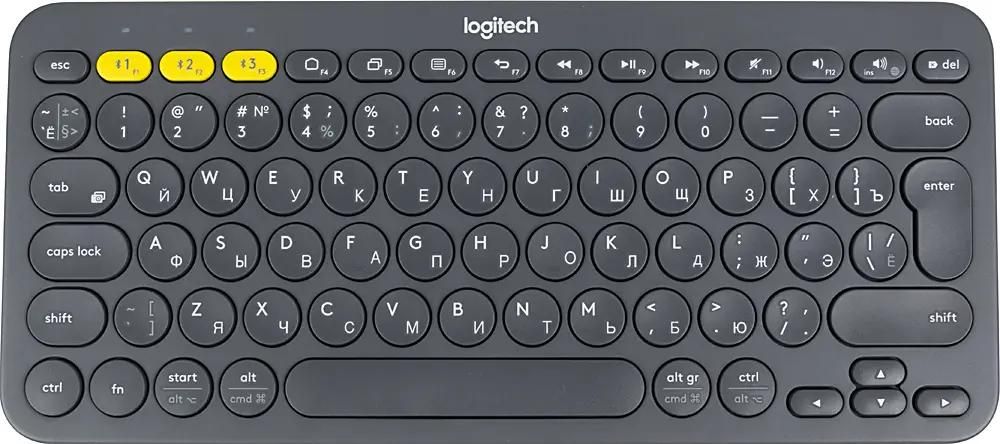 Клавиатура Logitech K380,  беспроводная, заводское нанесение кириллицы, темно-серый [920-007584]